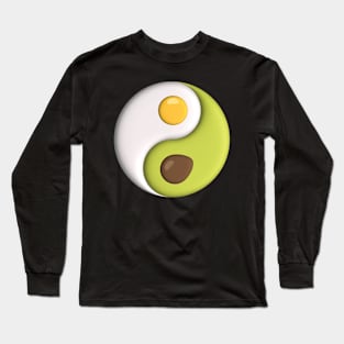 Avocado Egg Yin Yang Long Sleeve T-Shirt